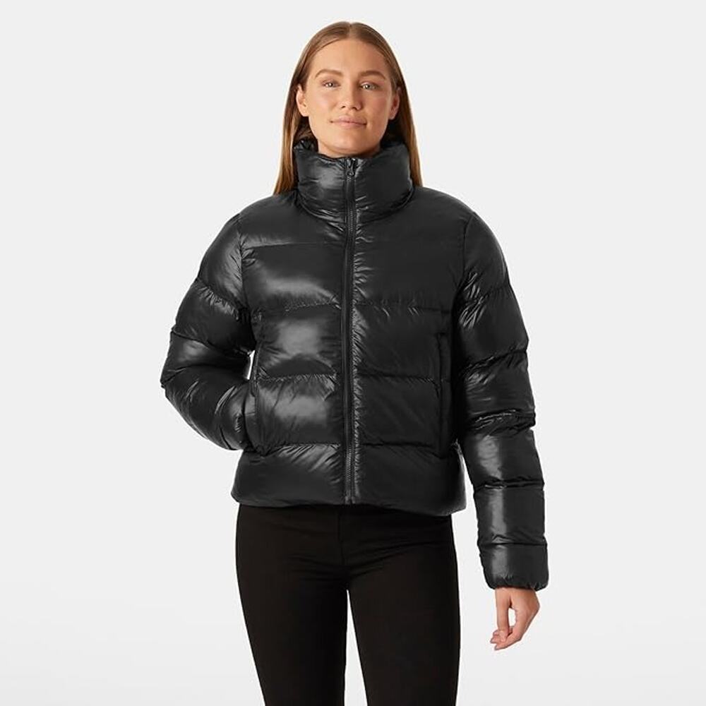 HELLY HANSEN -NWT- Jade Puffer Jacket Black Cropped Insulated PrimaLoft | Large